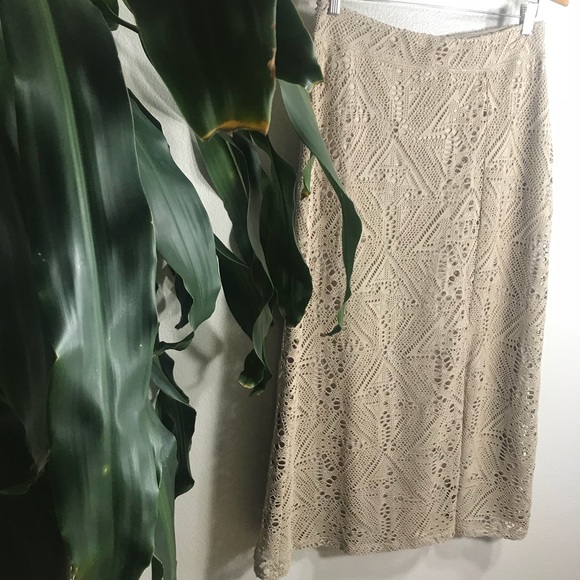 Chico's Dresses & Skirts - Chico’s Tan Crocheted Maxi Skirt